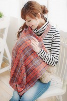 SGM81432 : Checker Nursing Cover / Apron - Brown