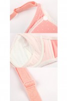 Lace Polka Dots Design Nursing Bra ( 34/75, 36/80, 38/85, B ) - Pink