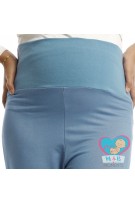 Mi & Bi Moments Maternity Flow-Mi Roll Panel Comfy Pants - Denim Stone Blue