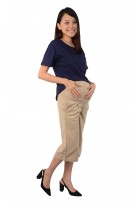 SummerGlitz Maternity Regular Crop Pants - Desert Sand