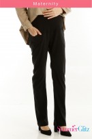 Mi & Bi Moments Maternity Stretch-Mi Full Panel 4.0 Straight Cut Pants - Spider Black