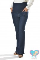 Mi & Bi Moments Maternity Denim-Mi Full Panel Bell Bottom Long Jeans - Midnight Blue