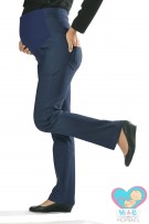 Mi & Bi Moments Maternity Stretch-Mi Full Panel Straight Cut Long Pants - Denim Blue