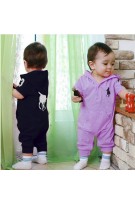 Polo Short Sleeves Hoodie Romper 