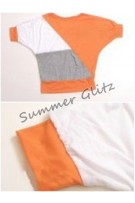 SGL011 : Colour Block Bat Sleeve Tee