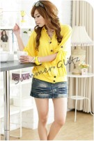 SGL090 : Front Buttons Bat Sleeve Blouse