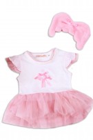 Cute Little Angel Romper Dress - Pink+White