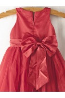 Cute Flower Little Princess Dress - Red