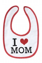 I Love Mom Waterproof Bib - White